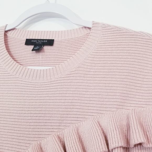 Ann Taylor Ruffle Knit Sweater Blouse - Picture 8 of 10